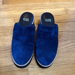 Eileen Fisher Navy Suede Loafers